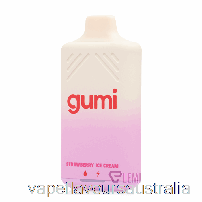Vape Nicotine Australia Gumi Bar 8000 Disposable Strawberry Ice Cream
